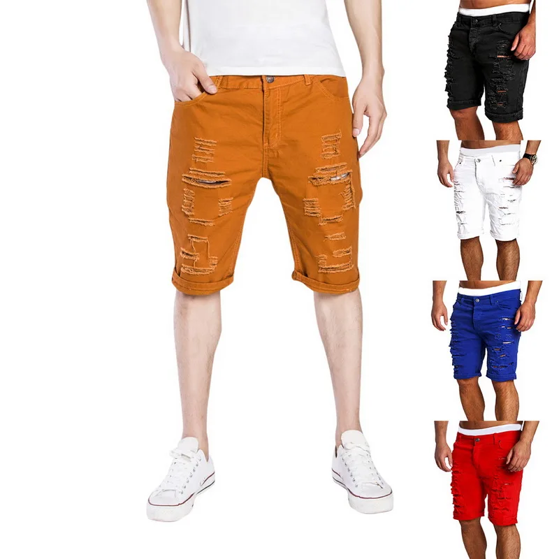 MJARTORIA Summer New Men's Stretch Short Jeans Fashion Casual Slim Fit High Quality Elastic Denim Shorts Male Brand Clothes