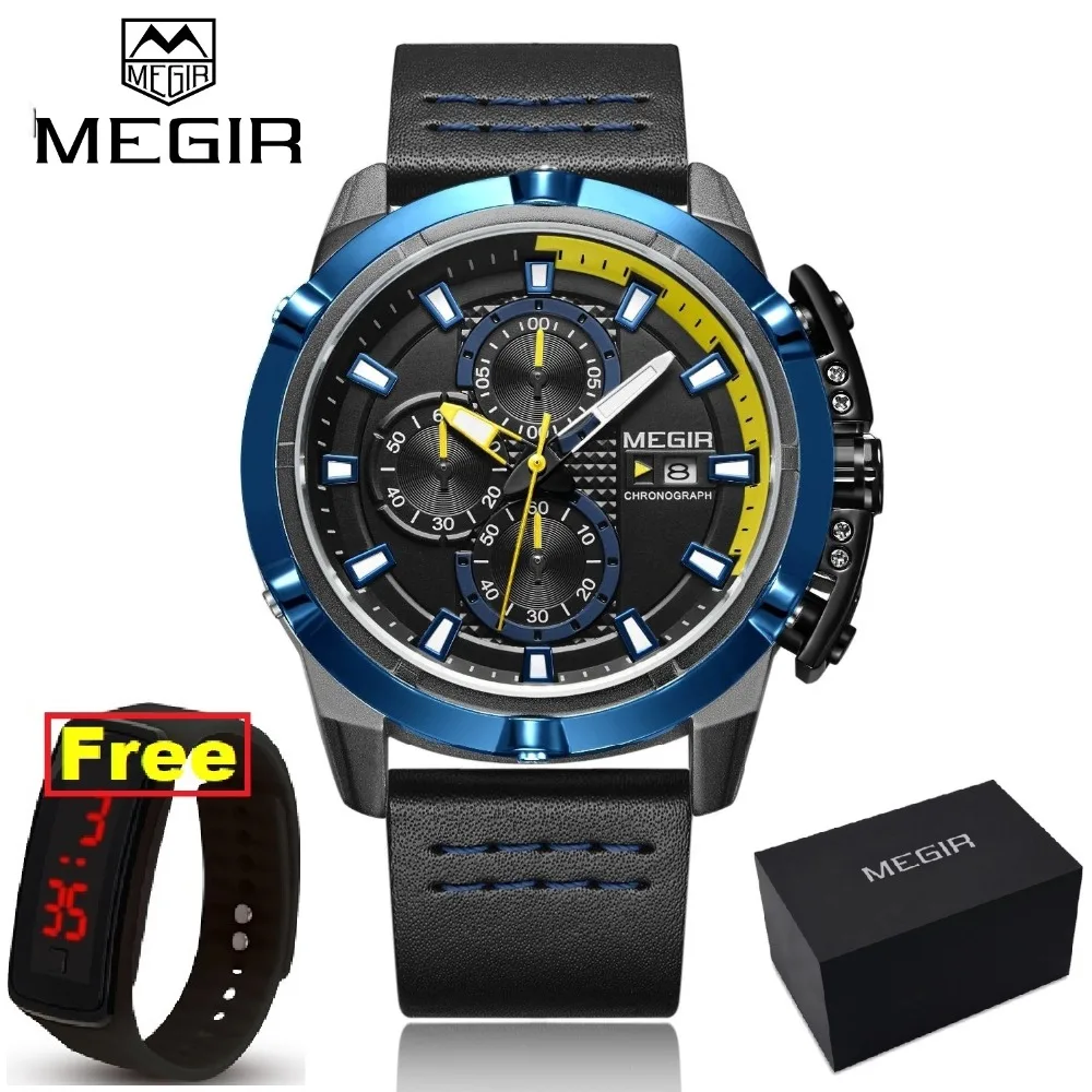 

MEGIR Men Quartz Sport Watch Relogio Masculino Chronograph Military Army Watches Clock Men Top Brand Luxury Creative Watch Men