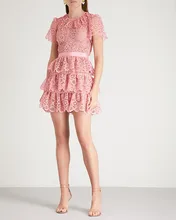 Tiered lace mini dress