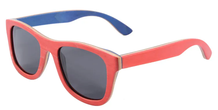 Мужские деревянные женские солнцезащитные очкив ретро стиле винтажные Поляризованные скейтборд деревянный очки Oculos De Sol большие квадратные летние очки 68004 - Цвет линз: Z68004ZRAB GY