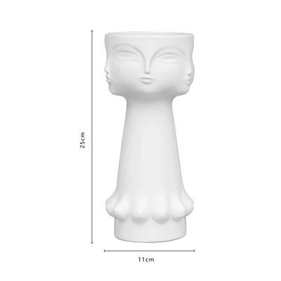 Скандинавская белая керамическая ваза для украшения интерьера украшения Современная отделка интерьера столешница ваза художественная форма лица ваза - Цвет: 1pcs