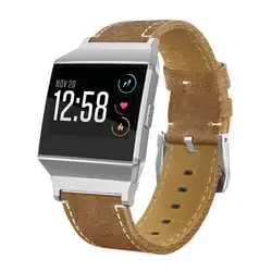 Хохлатая натуральная кожа ремешок для часов Ремешок Для Fitbit ионной группы часы наручные Браслет для fitbit ионной SmartWatch