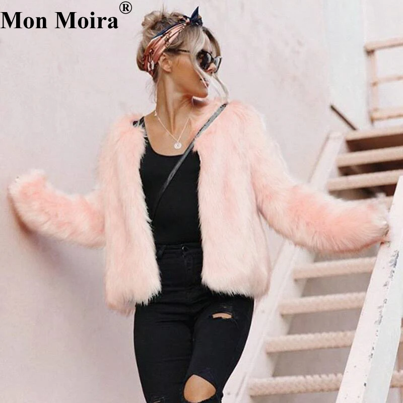 Aliexpress.com : Buy Women Pink Fur Coat Thicken Winter Women Faux Fur ...