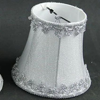 Модный серый цвет и серебристого цвета кружева для мини проверенные плафоны для люстр, современный подвесной светильник, абажур, зажим на - Цвет корпуса: Silver