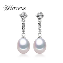 Ювелирные изделия из жемчуга, 925 стерлингового серебра серьги для Для женщин, Винтажные серьги для свадьбы, помолвки ювелирных изделий серьги с жемчугом для Для женщин подарок
