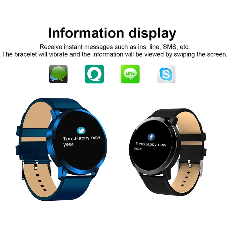 Q8 Smart Bracelet Peasurement of Pressure and Pulse Smart Watch Men Fitness Tracker Health Wristband for Huawei Samsung Watches