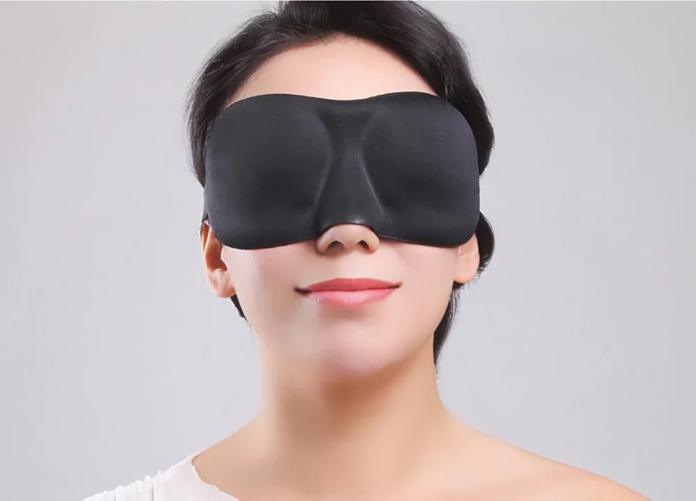 Лидер продаж, 3D переносная мягкая маска для отдыха и сна для путешествий, маска для глаз черного цвета, повязка на глаза, маска для сна, чехол