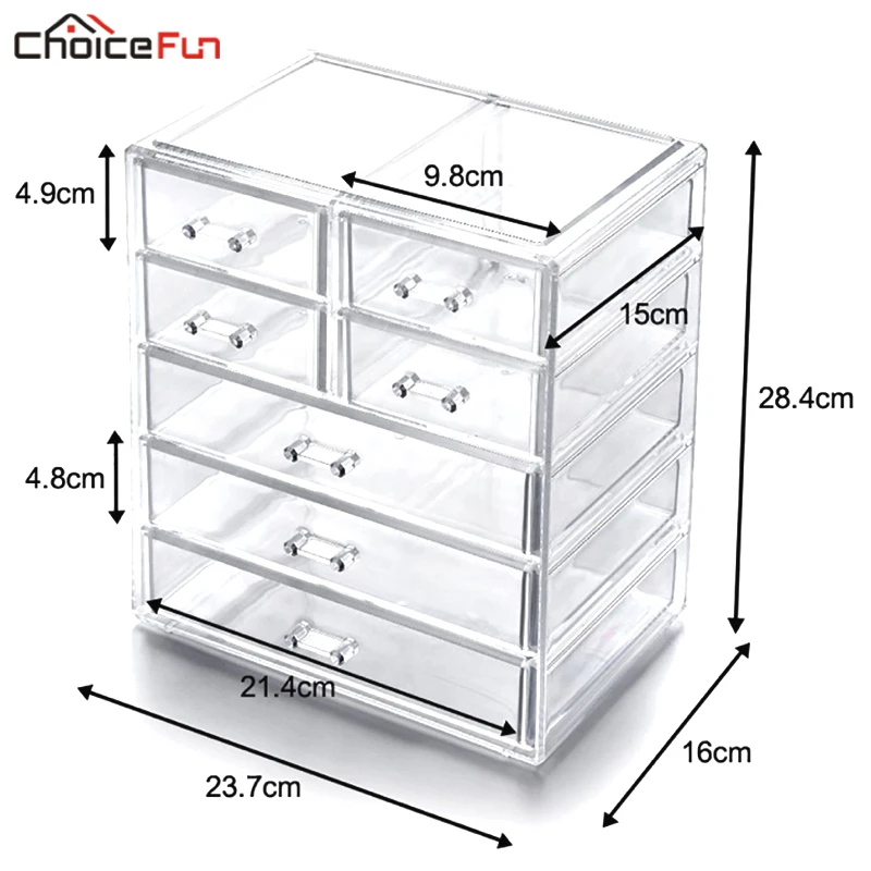 Лучший выбор, большая настольная прозрачная акриловая шкатулка с выдвижными ящиками, Большая пластиковая коробка для хранения косметики, органайзер для украшений