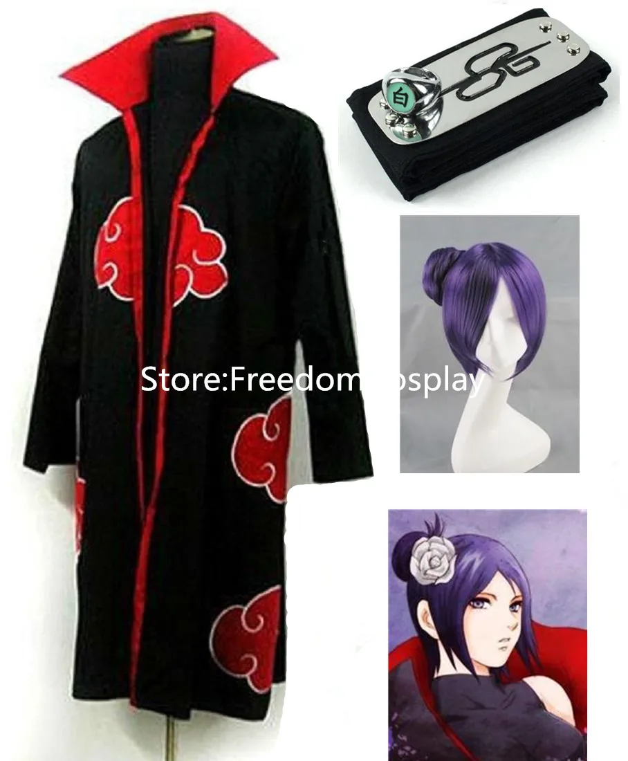 

New Naruto Akatsuki Konan Cosplay Costume full set