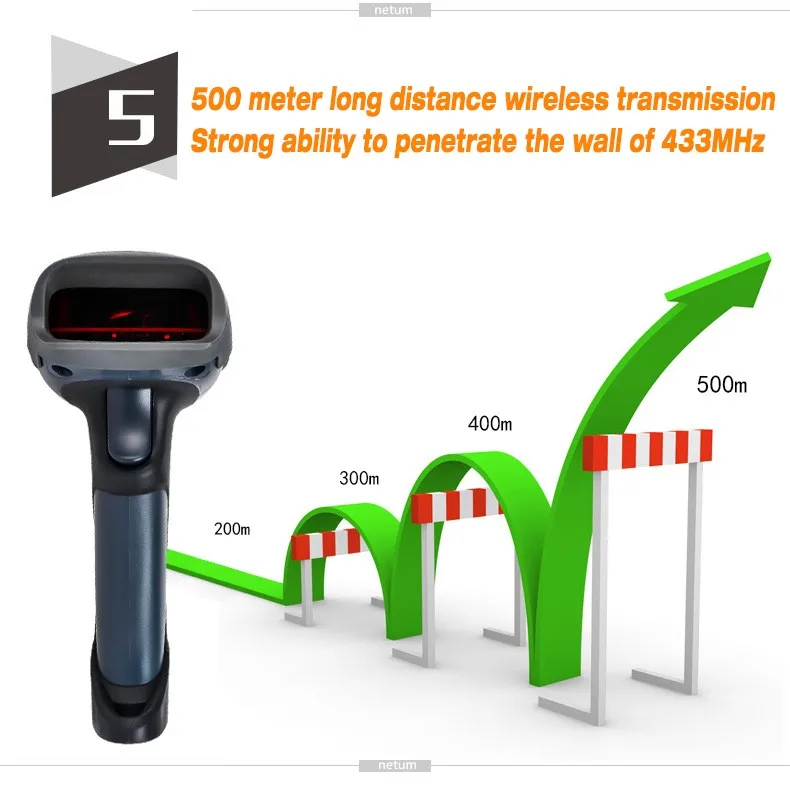 Portátil sem Fio Leitor de Código de Barras para Celular Tela de Digitalização Nova Barcode Scanner 280 Scans - Seg Código qr Computador 433hmz m8 2d 17 High Quality barcode scanner