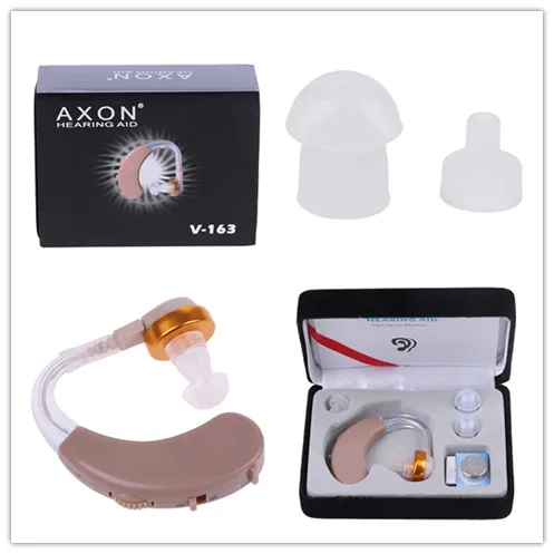 1Set Hearing Device For The Deaf AXON V-163 Convenient Hearing Aids Personal Sound Voice Amplifier Behind Ear Hearing Aid