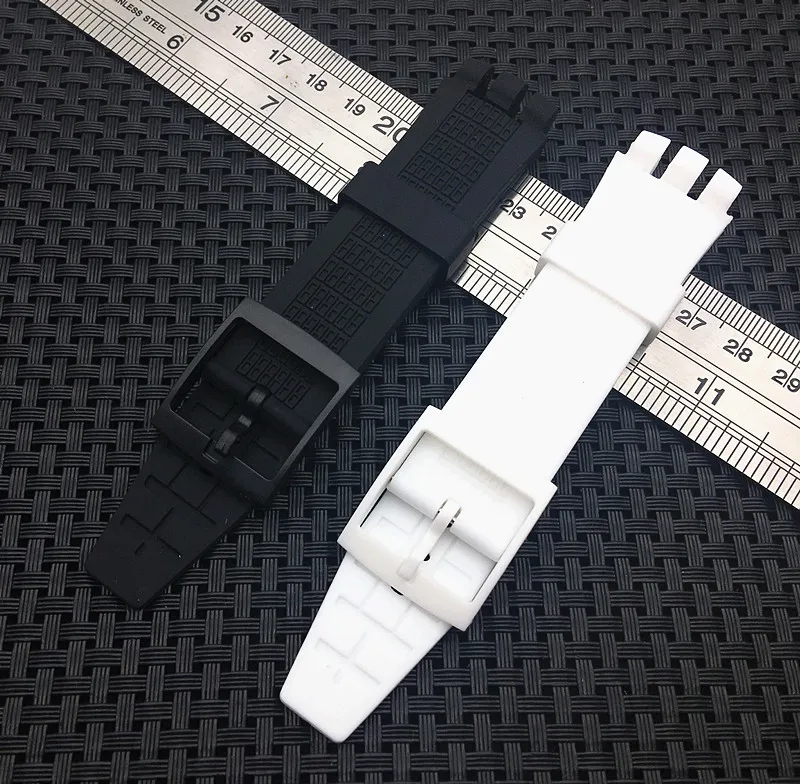 Высокое качество Черный Белый Дайвинг 20 мм* 24 мм силиконовый резиновый ремешок для часов Swatch резиновый ремешок для часов ирония акваланг 200