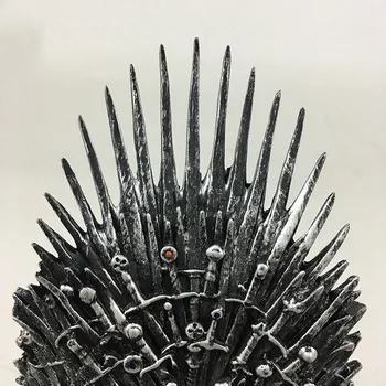 37CM Movie Game of Thrones Iron Throne King Seat Model NIGHT KING Jon Snow Cosplay Props Figure Resin Collectible