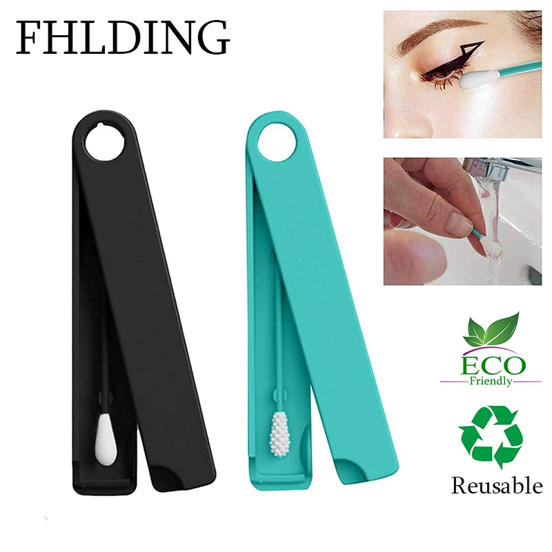 

Reusable Cotton Swab Ear Cleaning Cotton Buds Q-Tip Swabs Sustainable Alternative Silicone Cosmetic Cotton Sticks Makeup Tool
