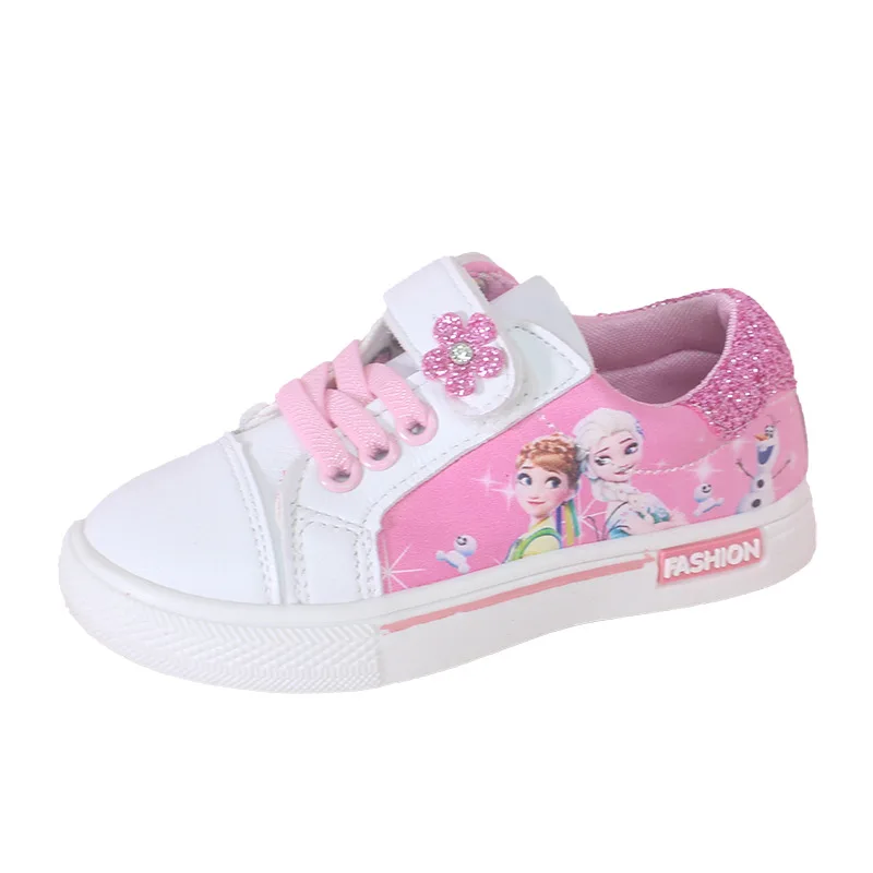 

Princess Girls Shoes For Kids Fashion Elsa Anna Kids Shoes 2019 Ice Snow Queen Casual leather Children Shoe Girl Sneakers
