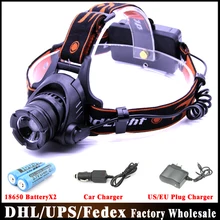 20 шт 18650 налобный фонарь 2000 люменов U2 светодиодный 3 режима Водонепроницаемый налобный фонарь выдвижной зум налобный фонарь