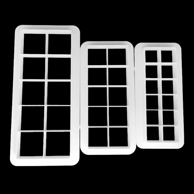 

3Pcs/SET Plastic Square Cake Molds Chocolate Cookie Cutter Fondant Decoration Tools