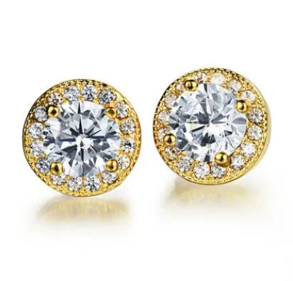 Copper Plated Piercing Stud Earrings Backs Round Design Black White Copper Plated Piercing Stud Earrings Backs Round Design Black White Gold Cubic Zircon Women Jewelry Allergy Free Ks023 In From