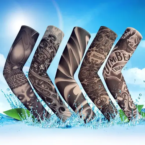 Fashion Tattoo Sleeves Arm Warmer Unisex UV Protection Outdoor Fake Tattoo Arm Sleeve Warmer Sleeve Mangas tatuagem arm cover Pakistan