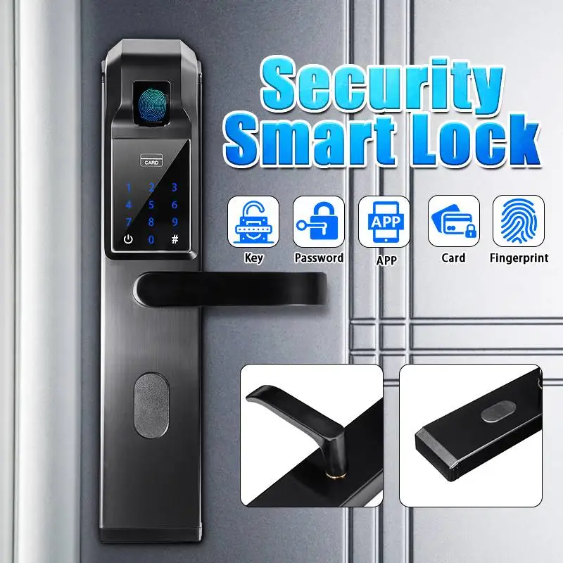 

Fingerprint Password Combination Smart Lock Digital Electronic Door Lock Security Intelligent Password Lock For Home Alarm