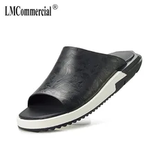 Новинка; летние модные пляжные сандалии; повседневные мужские туфли в римском стиле; летние мужские шлепанцы из натуральной кожи