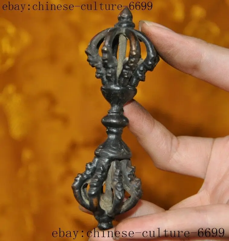 4 &quotСтарый тибетский буддизм Бронзовая Phurpa Dorje Pestle Vajra Talismans FaQi|Статуи и