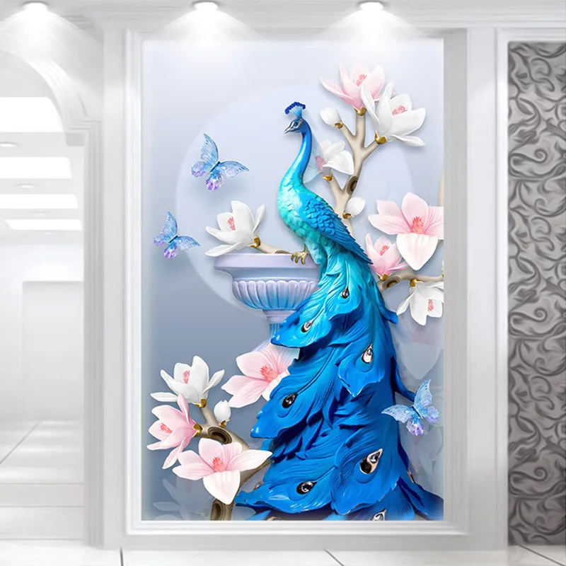 

Youran 5D DIY Diamond Mosaic Embossing Peacock Flower Dieren Pattern Home Decorative Painting Picture of Rhinestones Craft Gift