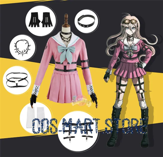 [STOCK]2017 New Anime Danganronpa V3 Iruma Miu JK School Uniform Dress Cosplay costume Free Shipping