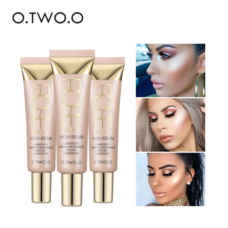 

O.TWO.O Highlighter Creams Face Makeup Waterproof White Contour Shimmer Glow Brighten Liquid Highlighter Creamy Texture N9104