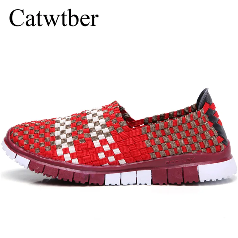 

Catwtber Casual Flats Shoes Woman Fashion Female Handmade Women Woven Shoes Summer Size Slip-on Flat Shoes Women Chaussure Femme