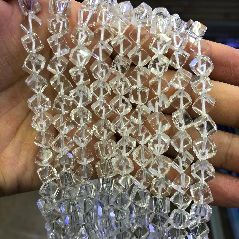Natural Rock crystal clear quartz beads 6mm 8mm Cubes Corner Drillded