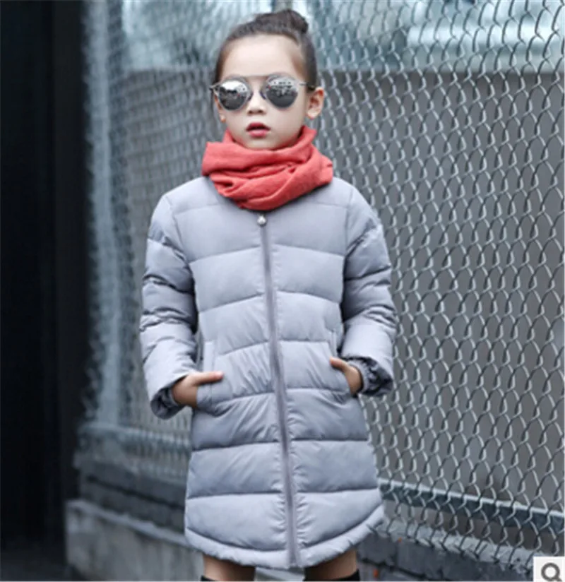 Модные зимние пуховые пальто для девочек теплая утепленная Подпушка Детская куртка детская верхняя одежда для Одежда для холодной зимы 4-12 1599