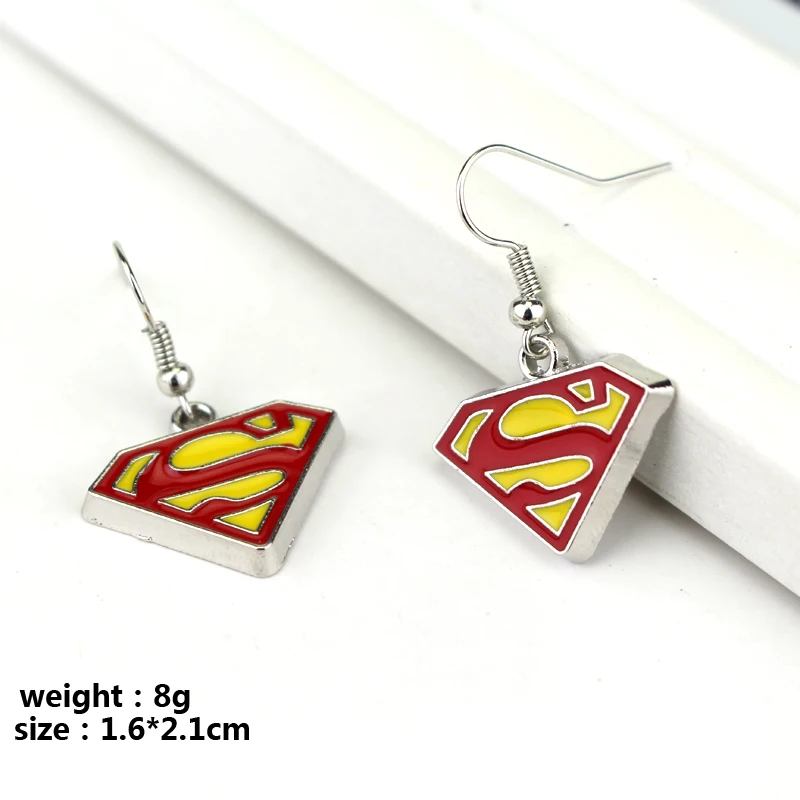 

Avengers Jewelry Superman Series Batman Green Lantern Spiderman Alloy Pendant Earrings Christmas Gift For Grils Free Shipping