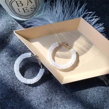 FNIO дизайн прелестные Серьги геометрический круглый блестящий Кристал из австрийского горного хрусталя большая серьга модные ювелирные изделия для женщин