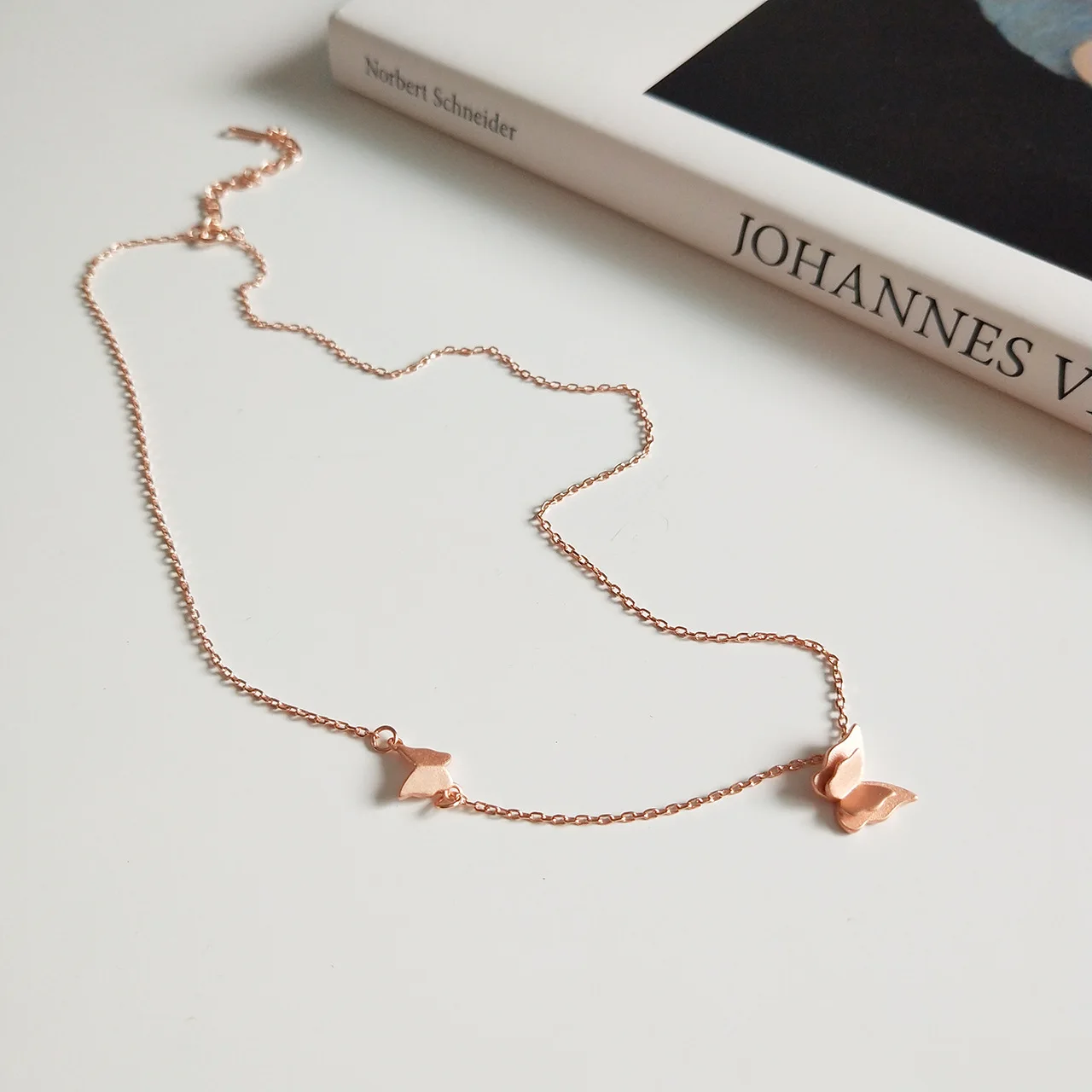 

Mother Child Butterfly Solid 925 Sterling Silver Choker Necklace