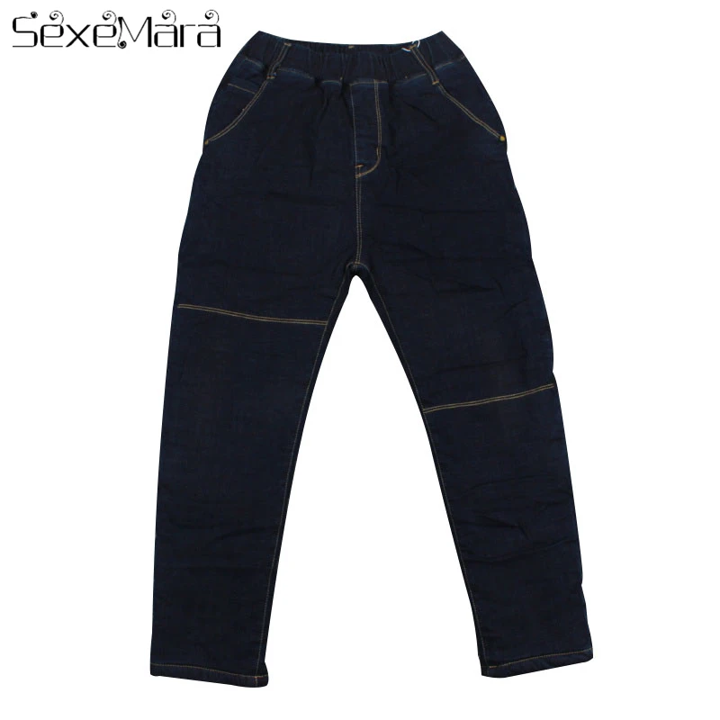 

Kids Pants Boy Girls Jeans Winter Plus Velvet Slim Elasticity Jeans 3-11Year Old Baby Boy Girl Winter Clothes Warm Clothes