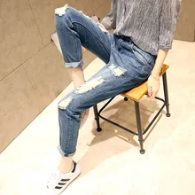 CTRLCITY мужского фасона с дырками джинсы, женские брюки крутые джинсовые винтажные прямые джинсы для девочек M талия повседневные брюки женские, тонкие