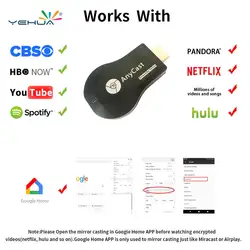 Anycast M9 plus Miracast Chomecast беспроводной hdmi 1080 p ТВ-адаптер Wifi Дисплей зеркальное приемник ключ для ios android
