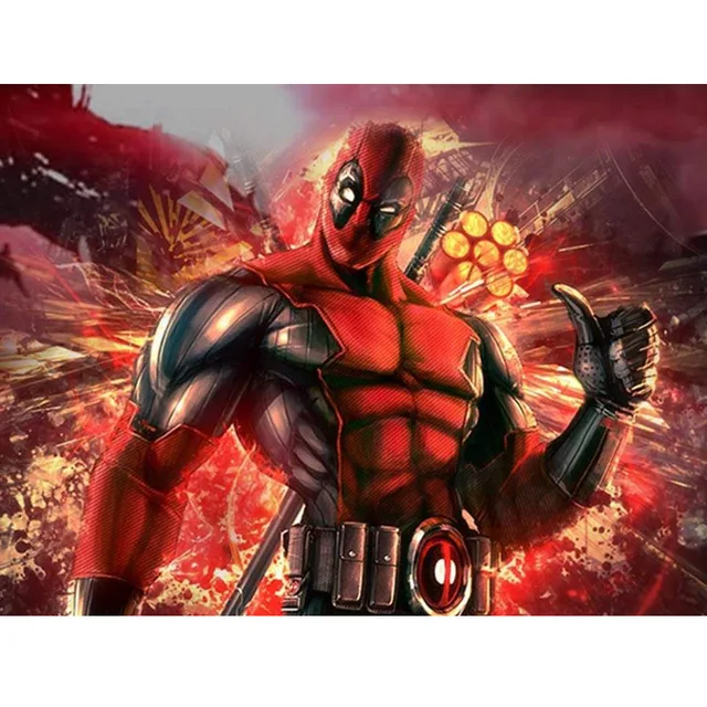 5d Diy Diamond Painting Marvel Hero Deadpool Diamond Embroidery Full
