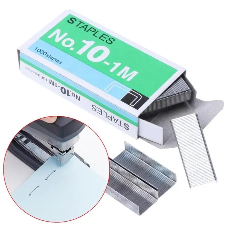 

1000pcs/box 10 Staples Box For Desktop Stapler Normal Staples Metal Tapetool Silver Grapadora Grapas Staples Office Stationery