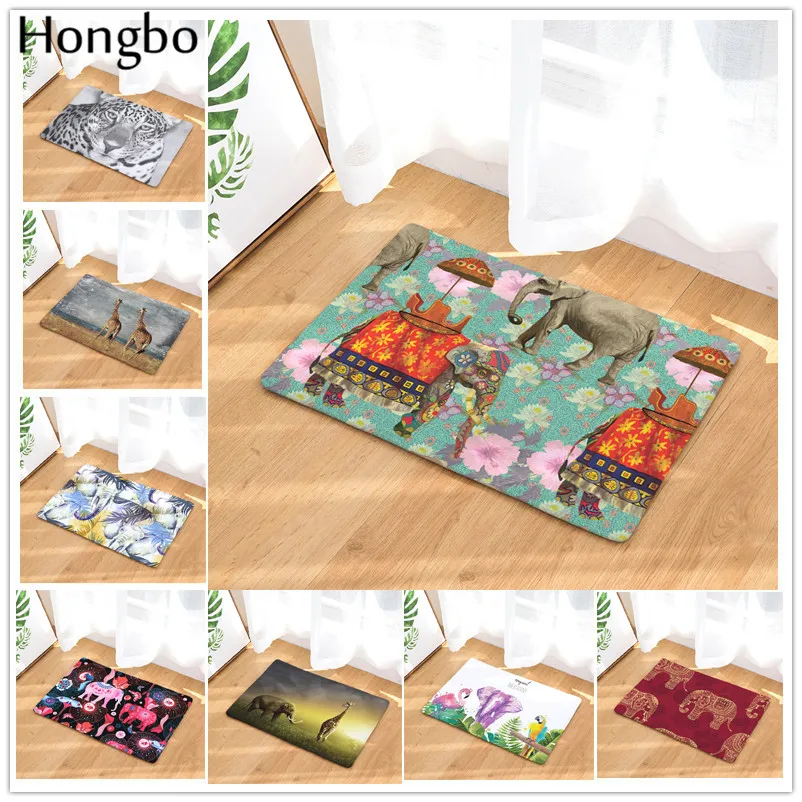 Hongbo Entrance Door Mat Cartoon Elephant Giraffe Kitchen Rugs Bedroom Carpets Decorative Stair Mats Home Decor Crafts