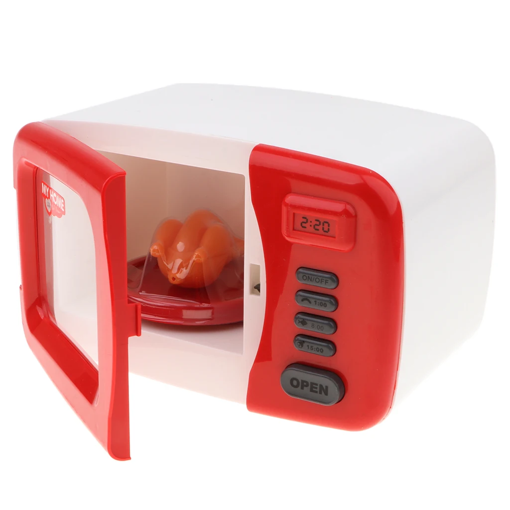 Mini Home Appliance Room/Kitchen Furniture Kids/Baby Pretend Play Educational Toy, Microwave Oven Red Color