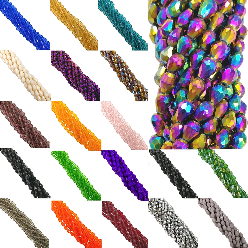 

LNRRABC 72PCS/Pack 31Colors Water Drop DIY For Necklaces Bracelets Female Charming Trendy Loose Beads Fashion Jewelry