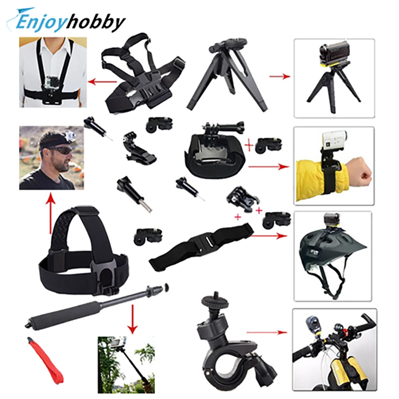 Prix pour OliYin Guidon Casque Sport Tête Poitrine Mont Auto Monopode De Poche Accessoires Pour Sony Action Cam HDR AS20 AS15 AS100V AS30V Prix pour OliYin Guidon Casque Sport Tête Poitrine Mont Auto Monopode De Poche Accessoires Pour Sony Action Cam HDR AS20 AS15 AS100V AS30V