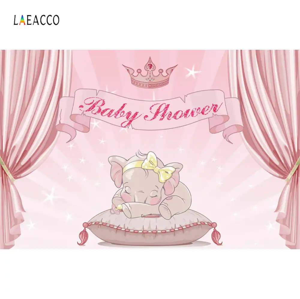 pink and gold elephant baby shower decorations