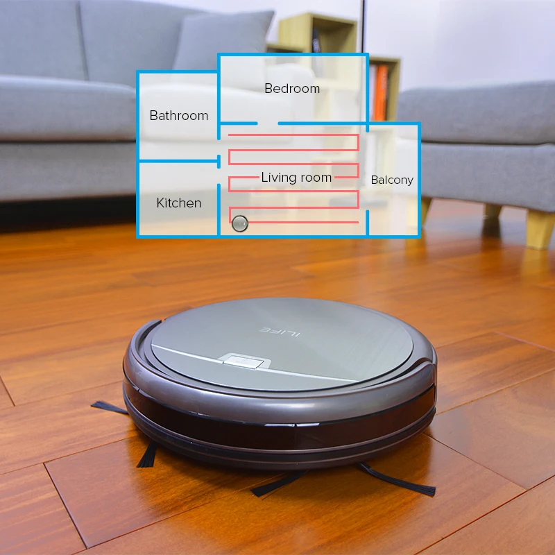 ILIFE A4s Robot Vacuum Cleaner with Anti-collision Anti-fall Auto Charge for Thin Carpet and Floor