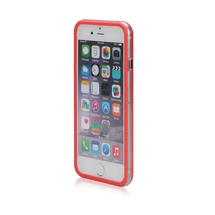 Сплошной цвет+ прозрачный ТПУ резиновый бампер рамка для iPhone 7 8 Plus 5 5S SE 6 6S - Цвет: red