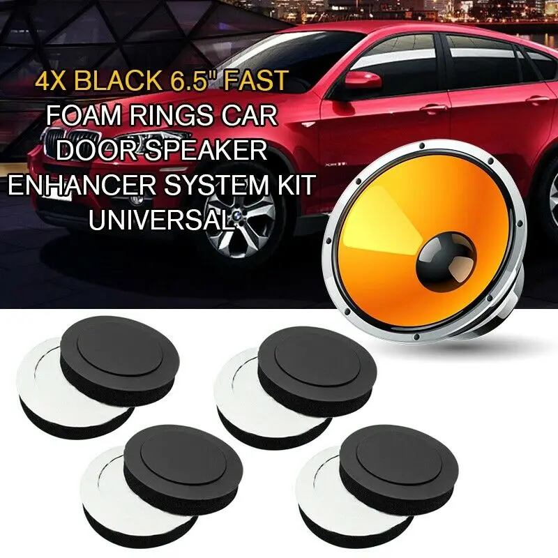Us 9 12 45 Off New Pcmos Universal Black Fast Foam Rings Car Door Speaker Enhancer System Kit Interior Accessories Heat Insulation Cotton 4pcs In