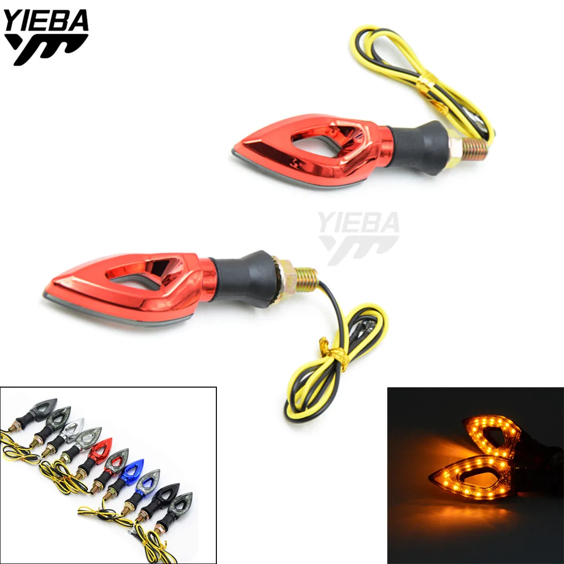 Universal LED Motorcycle/Motorbike Turn Signal Indicators Blinker Amber Light Lamp for Honda XADV 750 CBR250R VFR 1200/F ST 1300