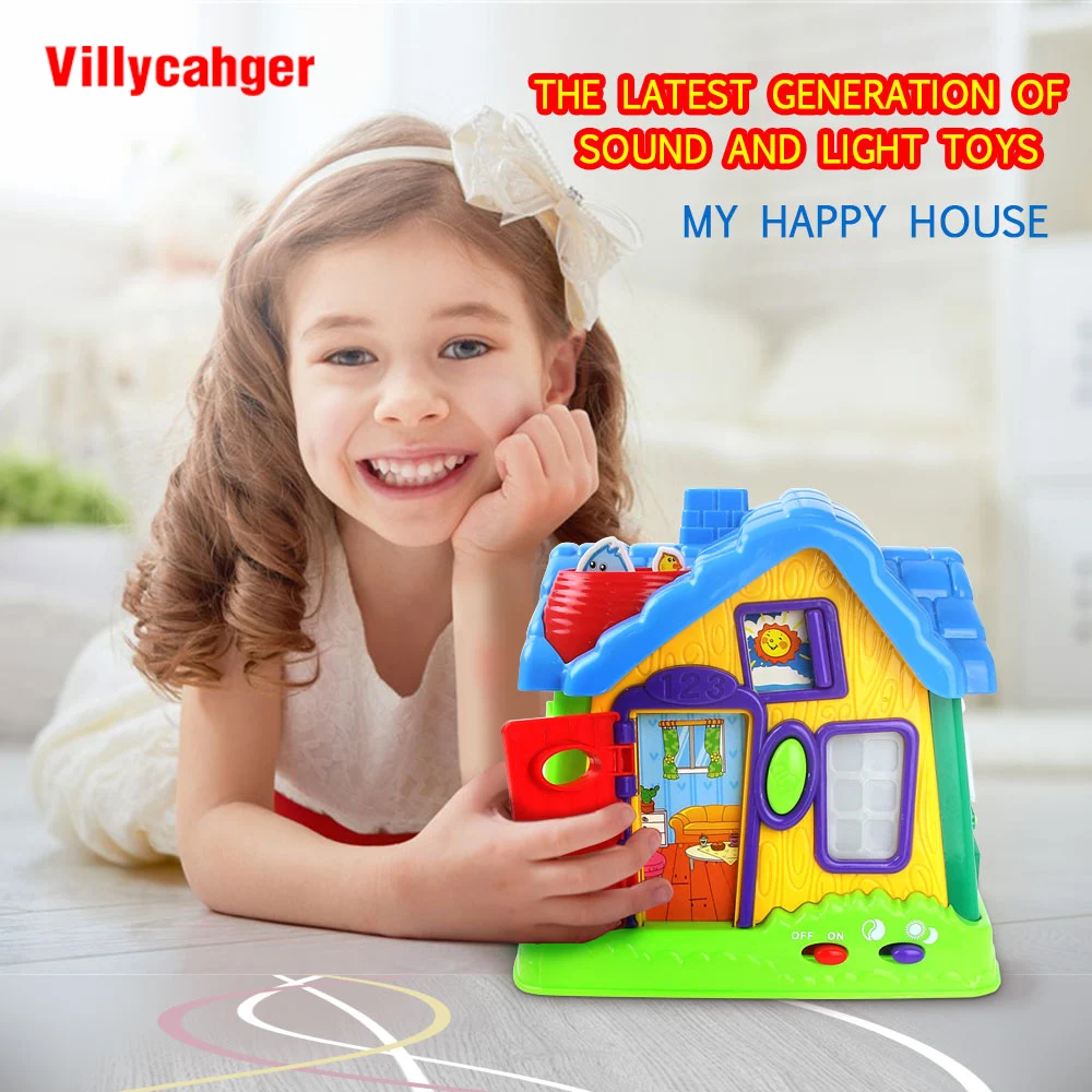 Dollhouse Room Lighting Music Song Miniature Little Toy House Assemble